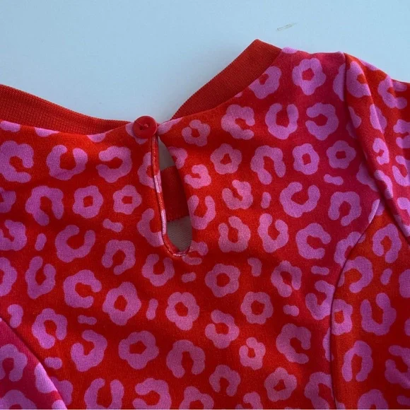 Rare Editions Toddler Girls Leopard Print Patches Dress Pink/Red NWT NEW - Picture 7 of 15